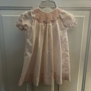 Petit Ami Hand Embroidered Pink Newborn Dress Baby Girl